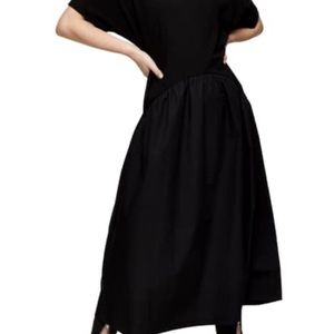 Cotton Poplin Chuck-on Midi Dress.
